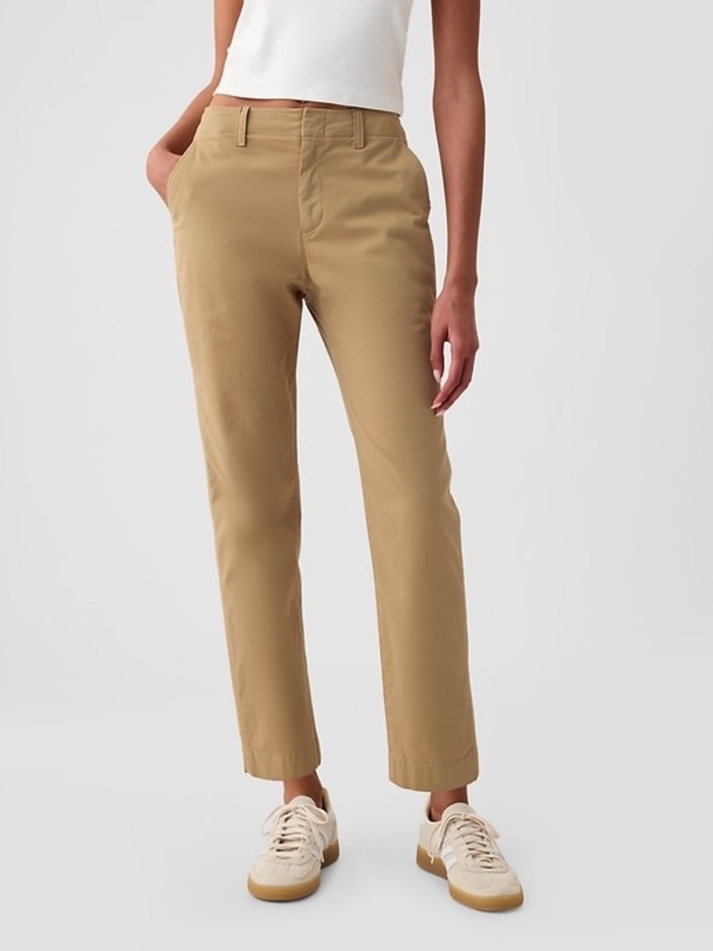 GAP Women's Midrise Downtoen Khaki Straight-Leg Chino Pants